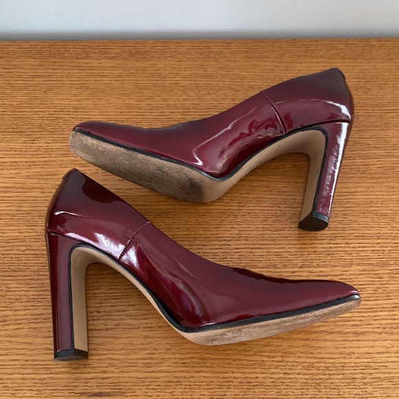 Simard square toed wine patent genuine leather high heels 👠. Made in Italy. 39 - Picture 3 of 14